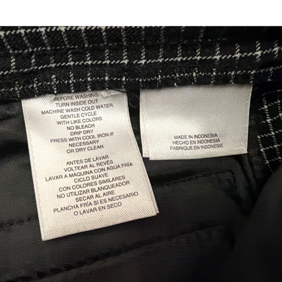Anne Klein Ankle Pants Women Size 2 Black White Grid Excellent Professional - Picture 3 of 5